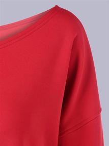 img 2 attached to Stylish Women's Oversized Off-The-Shoulder Slouchy Sweatshirt with Cozy Inside Fleeced-Lining