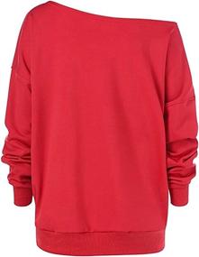 img 3 attached to Stylish Women's Oversized Off-The-Shoulder Slouchy Sweatshirt with Cozy Inside Fleeced-Lining