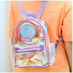 img 1 attached to 🎒 Jascaela Transparent Holographic Backpack - See-Through Backpacks