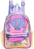 🎒 jascaela transparent holographic backpack - see-through backpacks logo