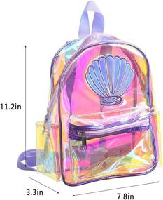 img 3 attached to 🎒 Jascaela Transparent Holographic Backpack - See-Through Backpacks