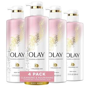 img 4 attached to Освежающий гель для душа Olay: гиалуроновая кислота и витамин B3 для очищения и питания - упаковка из 4 штук, 17.9 унций