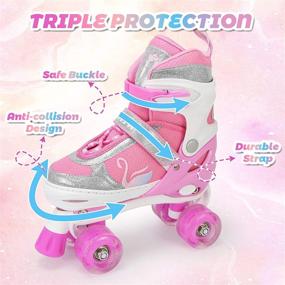 img 2 attached to OUDEW Roller Skates: Light up Wheels & 🛼 Adjustable Sizes for Kids Beginners - Girls and Boys