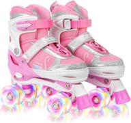 oudew roller skates: light up wheels & 🛼 adjustable sizes for kids beginners - girls and boys логотип