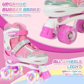 img 1 attached to OUDEW Roller Skates: Light up Wheels & 🛼 Adjustable Sizes for Kids Beginners - Girls and Boys