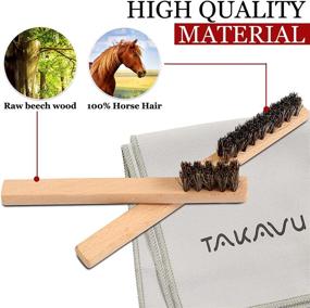 img 3 attached to 🐴 TAKAVU Horsehair Detail Brush Set with 2 Silver Cleaning Brushes and Polish Cloth - Ideal for Fine Silverware, Plateware, Jewelry, and Heirloom Silver Polishing Work