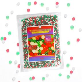 img 4 attached to Floral Christmas Pearl Water Beads by Big Mo's Toys - Red, Green, and White Gel Balls for Vase or Candle Centerpiece Fillers