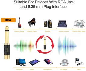 img 2 attached to Адаптер TISINO RCA к 1/4: Премиум адаптер из чистой меди с золотым покрытием RCA разъем на женский кварталный джек TS моно адаптер аудио коннектор - черный 2 шт.