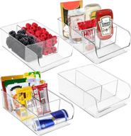 📦 set of 4 utopia home organizer bins for food packets, seasoning mixes, sauces, snacks - 3-section storage for kitchen, cabinets, countertops &amp; bathrooms логотип