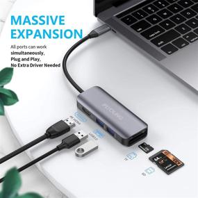 img 3 attached to 🔌 IFLYOUNG USB C to HDMI 4K 3.0 MacBook Pro Adapter: Ultimate 6-in-1 Docking Station