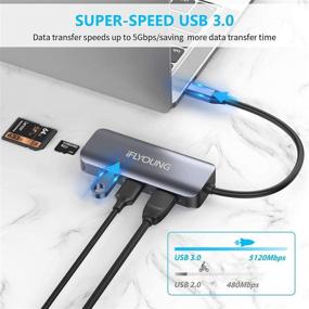 img 2 attached to 🔌 IFLYOUNG USB C to HDMI 4K 3.0 MacBook Pro Adapter: Ultimate 6-in-1 Docking Station