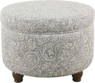 🌸 homepop gray floral round ottoman with storage and lid: elevated style for your home logo