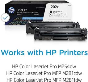 img 3 attached to 🖨️ HP 202X CF500XD 2 Black Toner-Cartridges: High-Yield for HP LaserJet Pro M254, M281 Series