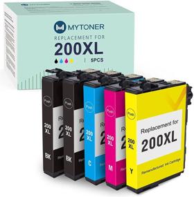 img 4 attached to MYTONER Remanufactured Ink Cartridge Set for Epson 200XL 200 XL - Compatible with Expression and Workforce Printers (2 Black, 1 Cyan, 1 Magenta, 1 Yellow)