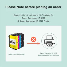 img 3 attached to Набор восстановленных чернильных картриджей для Epson 200XL 200 XL - совместим с принтерами Expression и Workforce (2 черных, 1 голубой, 1 пурпурный, 1 желтый) MYTONER