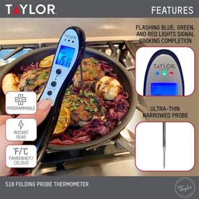 img 2 attached to 🌡️ Taylor Precision Products Instant Read Digital Meat Thermometer with Preset Settings and Light Alert for BBQ Cooking in the Kitchen