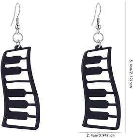 img 3 attached to 🎹 DIYANMMY Trendy Hollow Black Piano Key Dangle Drop Earrings for Women & Girls - Unique Simulated Bohemian Jewelry Gift