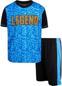 img 4 attached to Get in the Game with Mad Game Boys 2-Piece Basketball Performance Set - T-Shirt and Shorts Combo