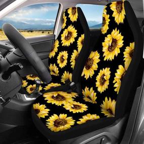 img 3 attached to 🌻 Stylish Sunflower Car Seat Covers Set for Most Cars Sedan SUV - Tupalatus Seat Protector + Rear Backrest Cover + Rear Bench Cover - Women Ladies Gifts, Sunflower Auto Accessories