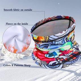 img 3 attached to 🧣 Cozy Kids Fleece Neck Gaiter Warmer: Winter Balaclava Bandana for Children in Cold Weather Skiing & Other Outdoor Sports