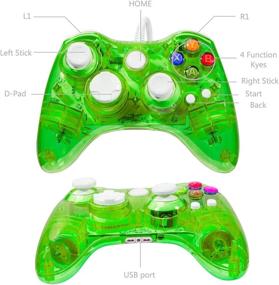 img 3 attached to 🎮 LUXMO PREMIUM Wired Controller for Xbox 360 - USB Gamepad PC Wired Joypad for Xbox 360/Xbox 360 Slim/Windows 7 8 10 Game (Green)