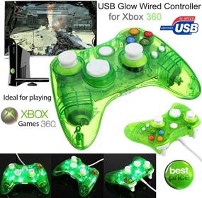 img 1 attached to 🎮 LUXMO PREMIUM Wired Controller for Xbox 360 - USB Gamepad PC Wired Joypad for Xbox 360/Xbox 360 Slim/Windows 7 8 10 Game (Green)