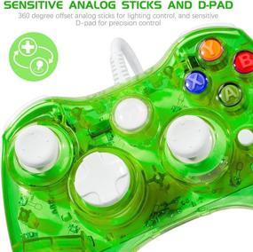 img 2 attached to 🎮 LUXMO PREMIUM Wired Controller for Xbox 360 - USB Gamepad PC Wired Joypad for Xbox 360/Xbox 360 Slim/Windows 7 8 10 Game (Green)