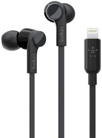 img 4 attached to Улучшенное аудио-впечатление: наушники Belkin In-Ear Lightning с микрофоном и управлением для iPhone (черные) - раскройте мощный звук и удобное управление.