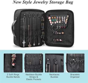 img 2 attached to 👜 2-in-1 DIMJ Makeup Bag and Jewelry Bag: Travel Makeup Bag Organizer with Compartments, Portable Waterproof Storage Case for Cosmetics, Brushes, Necklaces, Earrings, Bracelets, and Toiletries