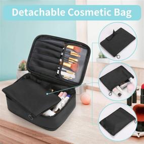 img 1 attached to 👜 2-in-1 DIMJ Makeup Bag and Jewelry Bag: Travel Makeup Bag Organizer with Compartments, Portable Waterproof Storage Case for Cosmetics, Brushes, Necklaces, Earrings, Bracelets, and Toiletries