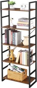 img 4 attached to BEWISHOME Bookshelf Industrial Multifunctional Organizer