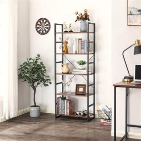 img 2 attached to BEWISHOME Bookshelf Industrial Multifunctional Organizer