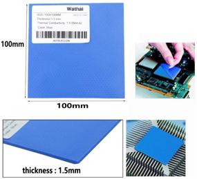 img 2 attached to 🔥 Wathai Blue Thermal Conductive Silicone Pad - 100x100mm, 1.5mm Thickness - for CPU GPU IC PS3 PS2 Xbox Heatsink Cooling