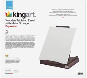 img 2 attached to 🎨 Espresso Finish KINGART Wooden Tabletop Easel with Metal Drawer Liner