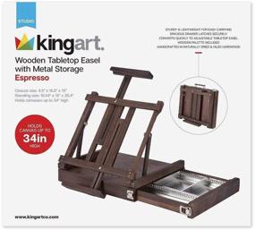 img 3 attached to 🎨 Espresso Finish KINGART Wooden Tabletop Easel with Metal Drawer Liner