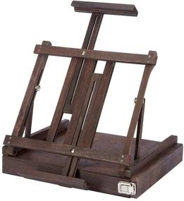 img 1 attached to 🎨 Espresso Finish KINGART Wooden Tabletop Easel with Metal Drawer Liner