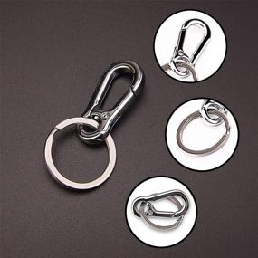 img 2 attached to 🔑 KINGFOREST 5PCS Metal Carabiner Keychain Key Clip Keyring Key Chain Organizer for Car Key Finder