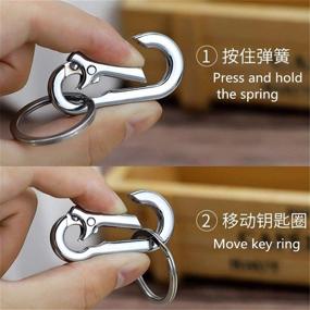 img 1 attached to 🔑 KINGFOREST 5PCS Metal Carabiner Keychain Key Clip Keyring Key Chain Organizer for Car Key Finder