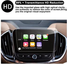 img 4 attached to 🔆 RUIYA Malibu 8-Inch Trapezoid / 7-Inch Car Navigation Protective Film: Clear TEMPERED GLASS HD for 2016-2018 Chevy Malibu 8-Inch - Eye Protection Guaranteed