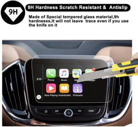 img 2 attached to 🔆 RUIYA Malibu 8-Inch Trapezoid / 7-Inch Car Navigation Protective Film: Clear TEMPERED GLASS HD for 2016-2018 Chevy Malibu 8-Inch - Eye Protection Guaranteed