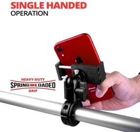 img 3 attached to 🏍️ Rugged Metal Motorcycle Phone Mount - TACKFORM [Enduro Series] - Securely Holds iPhone and Samsung Devices without Slings. Sturdy Industrial Spring Grip Included