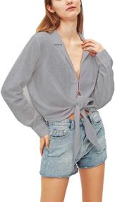 img 2 attached to Women's Casual Sleeve Blouses for the 👚 Perfect Beach Look in Swimsuits & Cover Ups