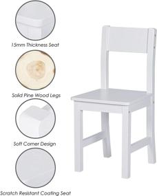 img 1 attached to 🖥️ White Study Desk with Chair for Children - UTEX Kids Desk, Wooden Writing Desk with Storage and Hutch for Home School Use