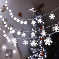 snowflake string lights outdoor christmas decorations, 100 led 33ft fairy light plug in with 8 modes, waterproof twinkle lights for home garden bedroom indoor decor, cool white - ideal for christmas, wedding, party логотип