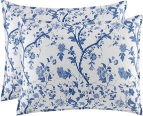 img 1 attached to 🛏️ Laura Ashley Home Elise Collection: Ultra Soft Comforter Set - Stylish Design, All Season Luxury Bedding, Blue, Full/Queen