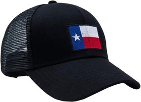 img 2 attached to 🧢 Texas Lag Patch Baseball Cap - Black Trucker Mesh Snapback Hat by GEANBAYE