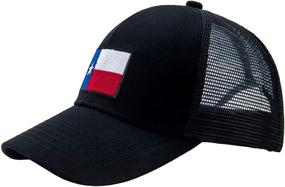 img 3 attached to 🧢 Texas Lag Patch Baseball Cap - Black Trucker Mesh Snapback Hat by GEANBAYE