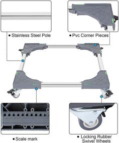 img 1 attached to 🔧 Adjustable Appliance Dolly with 4 Locking Wheels - WBD WEIBIDA Small Furniture Mover Dollies for Washing Machine, Dryer, Refrigerator, and Mini Fridge Stand - Mobile Roller Base for Efficient Moving Cart