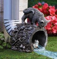 🐱 garden statue - playful chasing kitty and frog downspout diverter - gutter downspout extension with splash block logo