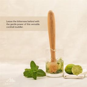 img 2 attached to Wooden Cocktail Muddler - 12 Inch Long Bartender Gear for Home or 🍹 Professional Bars - Crush Fruit, Press Mint & Sugar Cubes - Perfect Mojito Mint Muddler